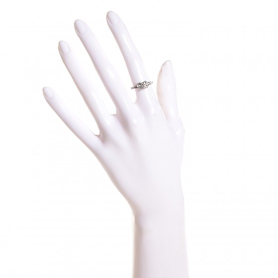 Platinum Diamond Ribbon Engagement Ring 4.75