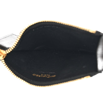 Saint Laurent Grained Calfskin Monogram 5 Fragments Zip Pouch Card Holder Black 5 of 11