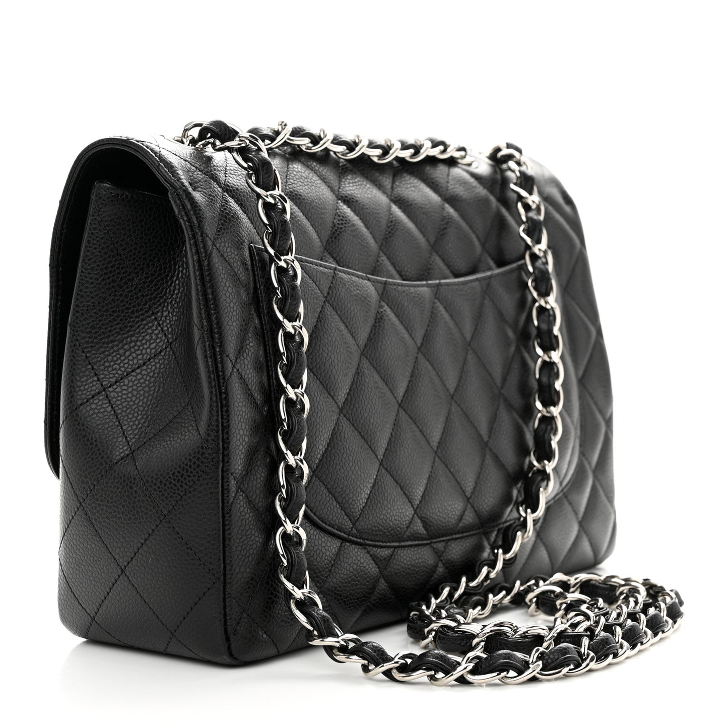 Caviar Quilted Jumbo Single Flap Black