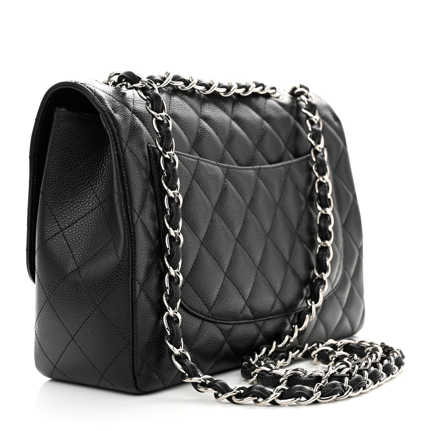 Chanel Caviar Quilted Jumbo Single Flap Black 3 of 10