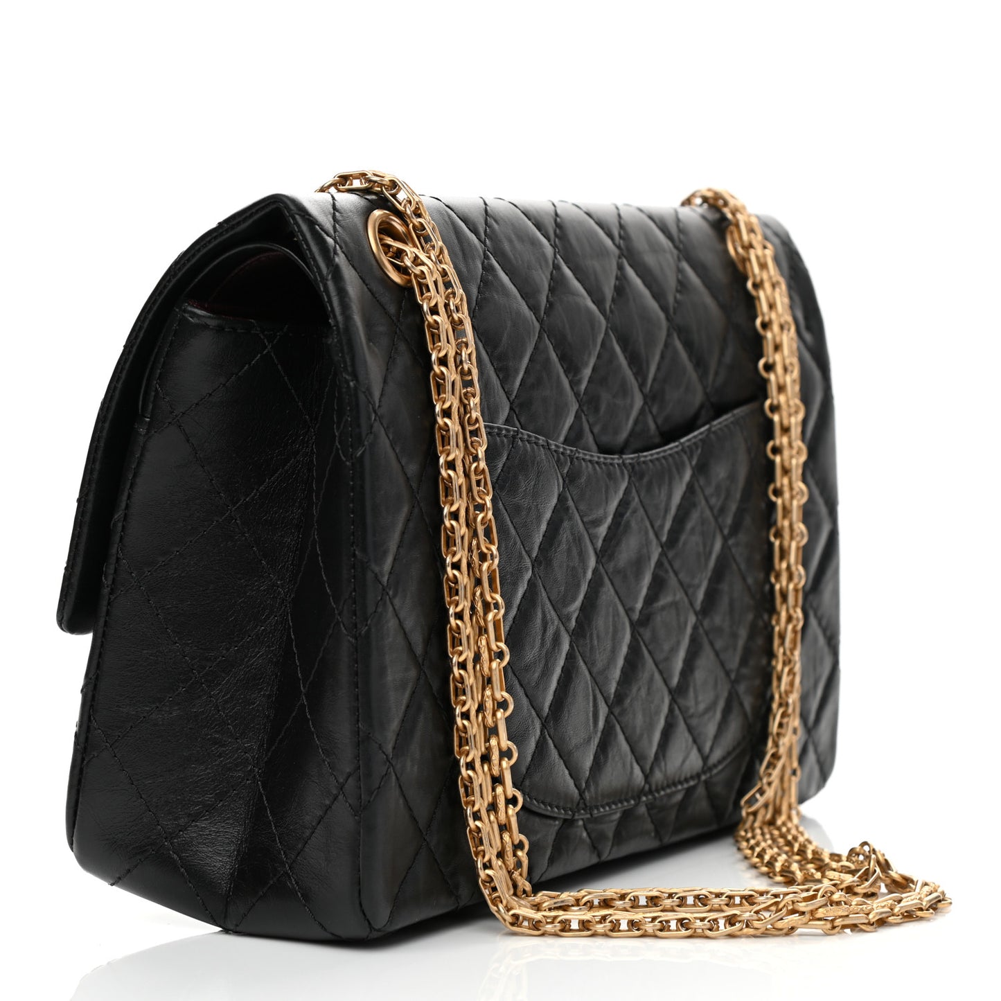 Aged Calfskin Quilted 2.55 Reissue 226 Flap Black