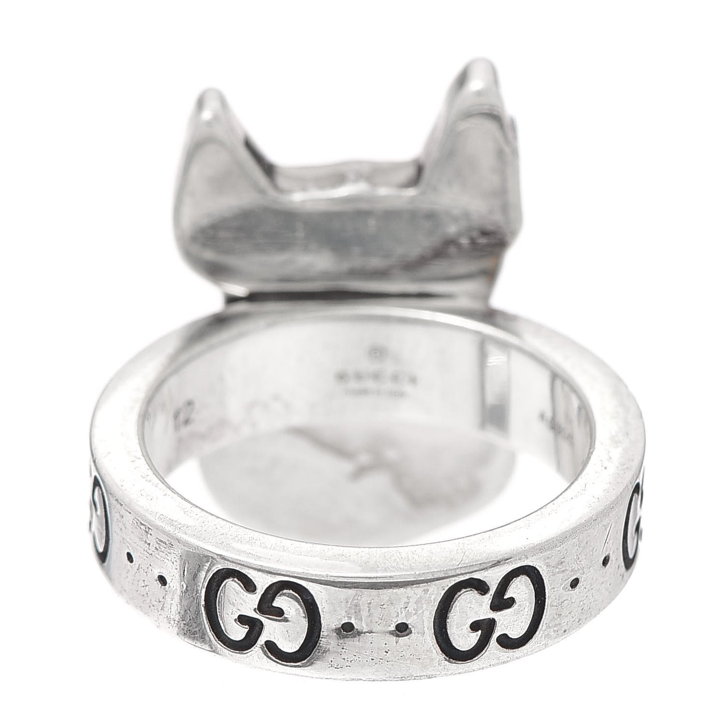 Sterling Silver Enamel Orso Ring 52 6