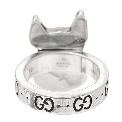 Gucci Sterling Silver Enamel Orso Ring 52 6 3 of 5