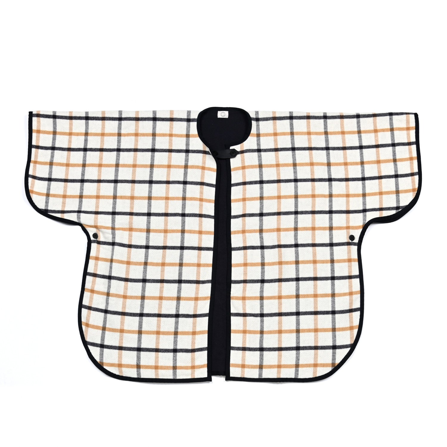 Hermes Wool Cashmere Sikkim Calfskin Reversible Camail Poncho Navy Camail 1 of 6