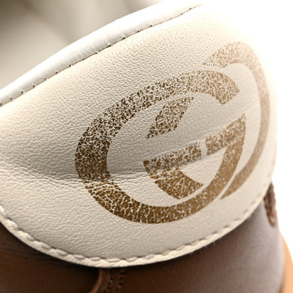 Gucci Calfskin GG Monogram Womens Platform 55mm Sneakers  37.5 Hezelnut Beige Ebony Mystic White 9 of 11