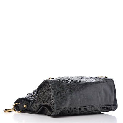Balenciaga Agneau Laser Cut Cross Classic Gold Hardware City Black 4 of 16