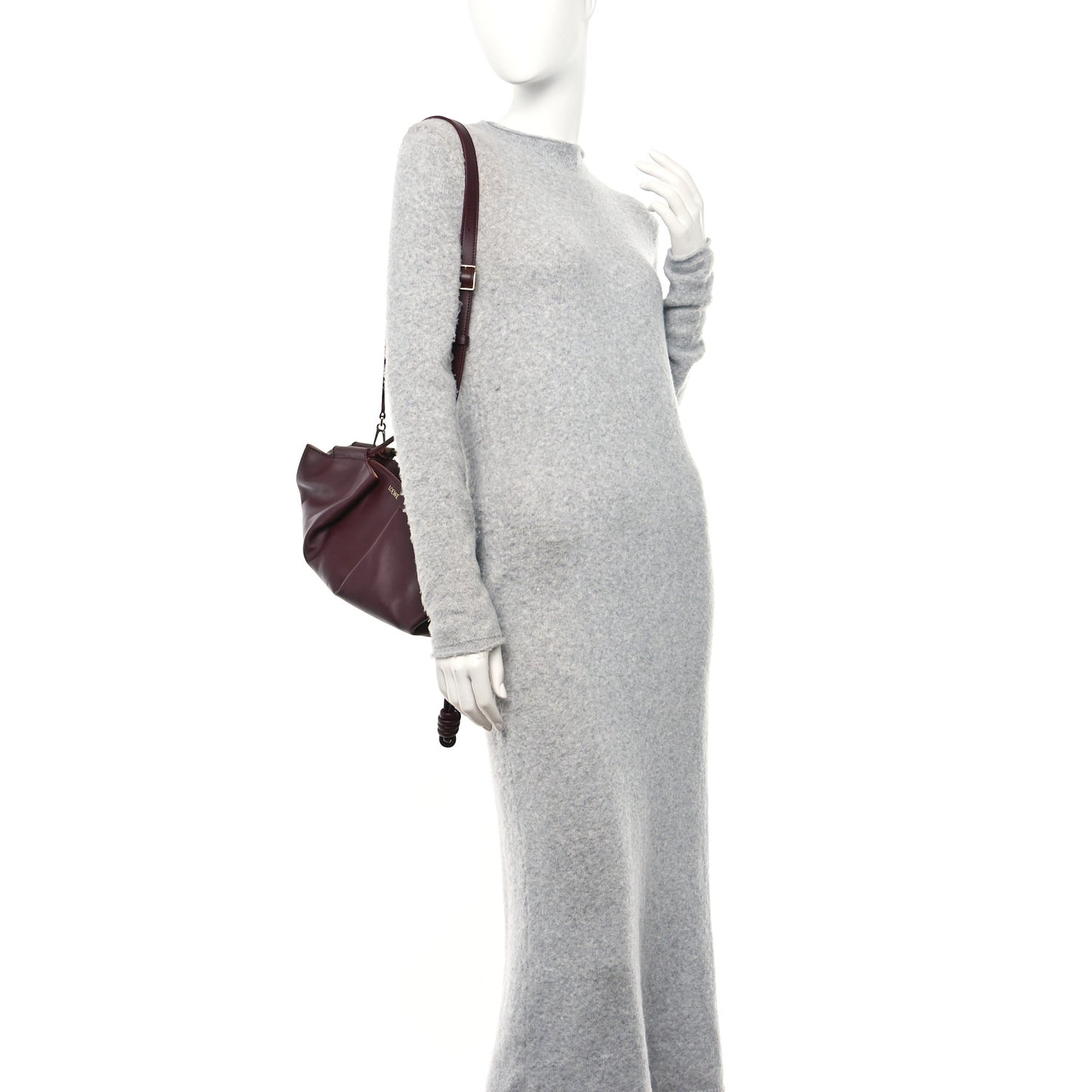 Shiny Nappa Calfskin Small Paseo Bag Burgundy