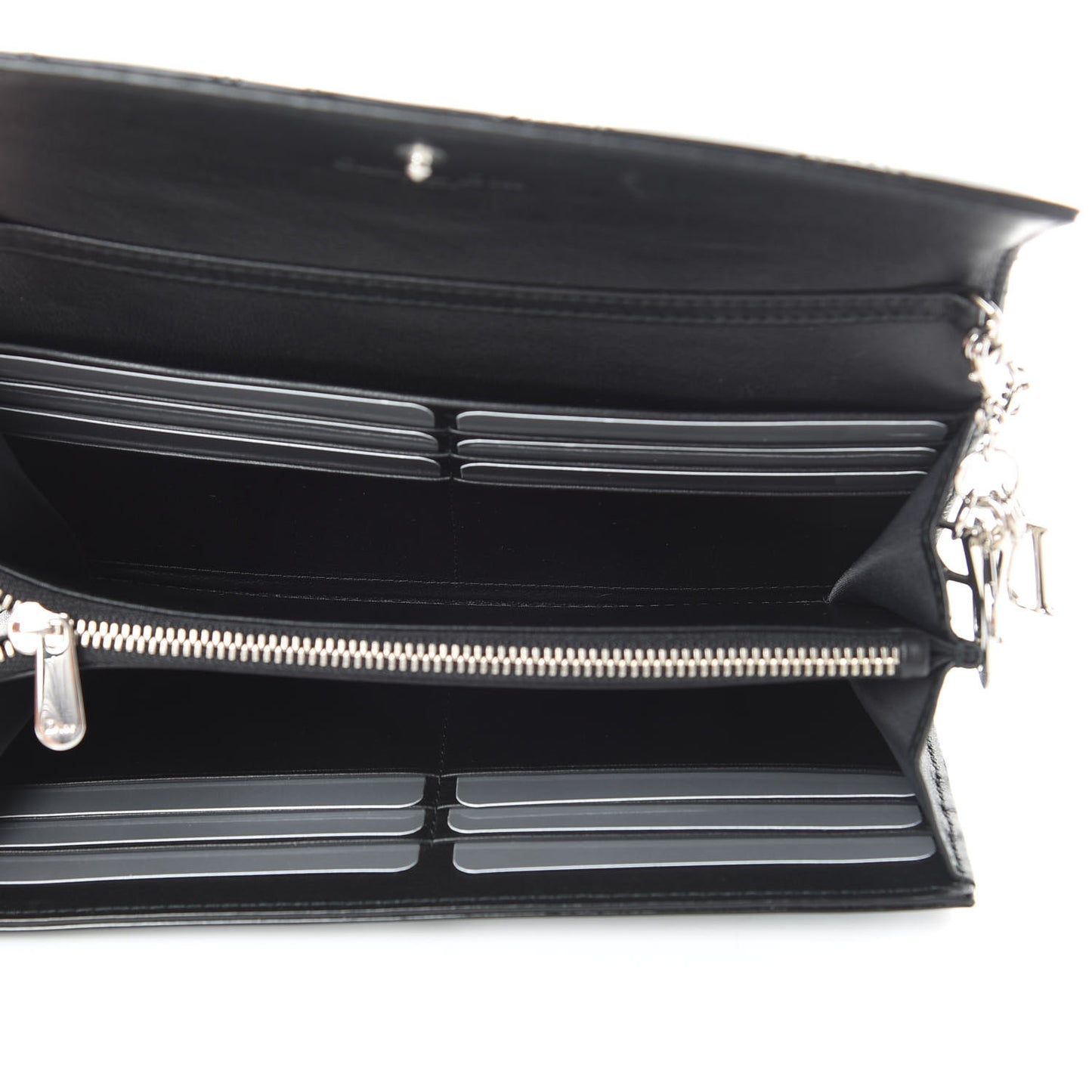 Patent Cannage Lady Dior Rendezvous Wallet On Chain Black
