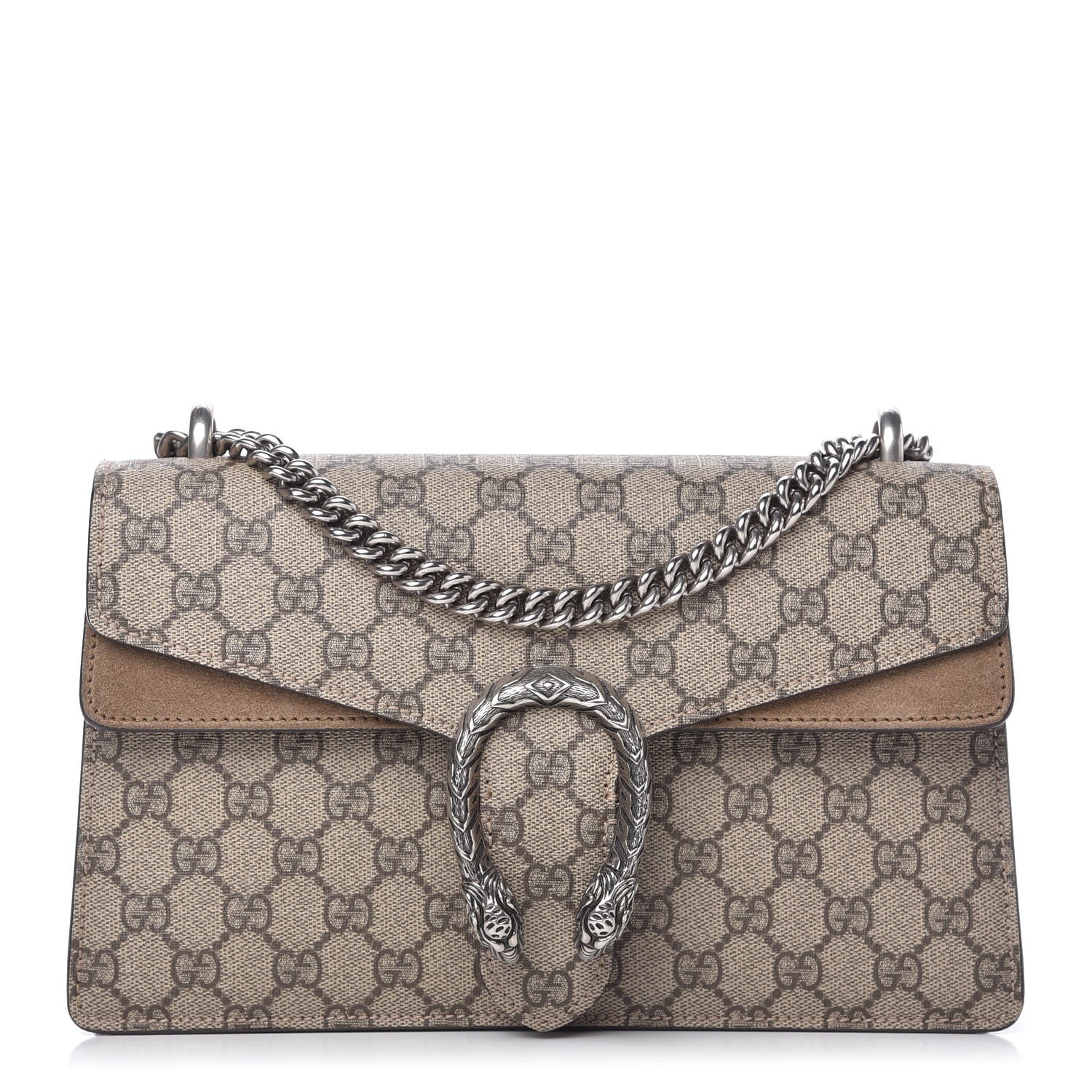 Gucci GG Supreme Monogram Small Dionysus Shoulder Bag Taupe 1 of 10