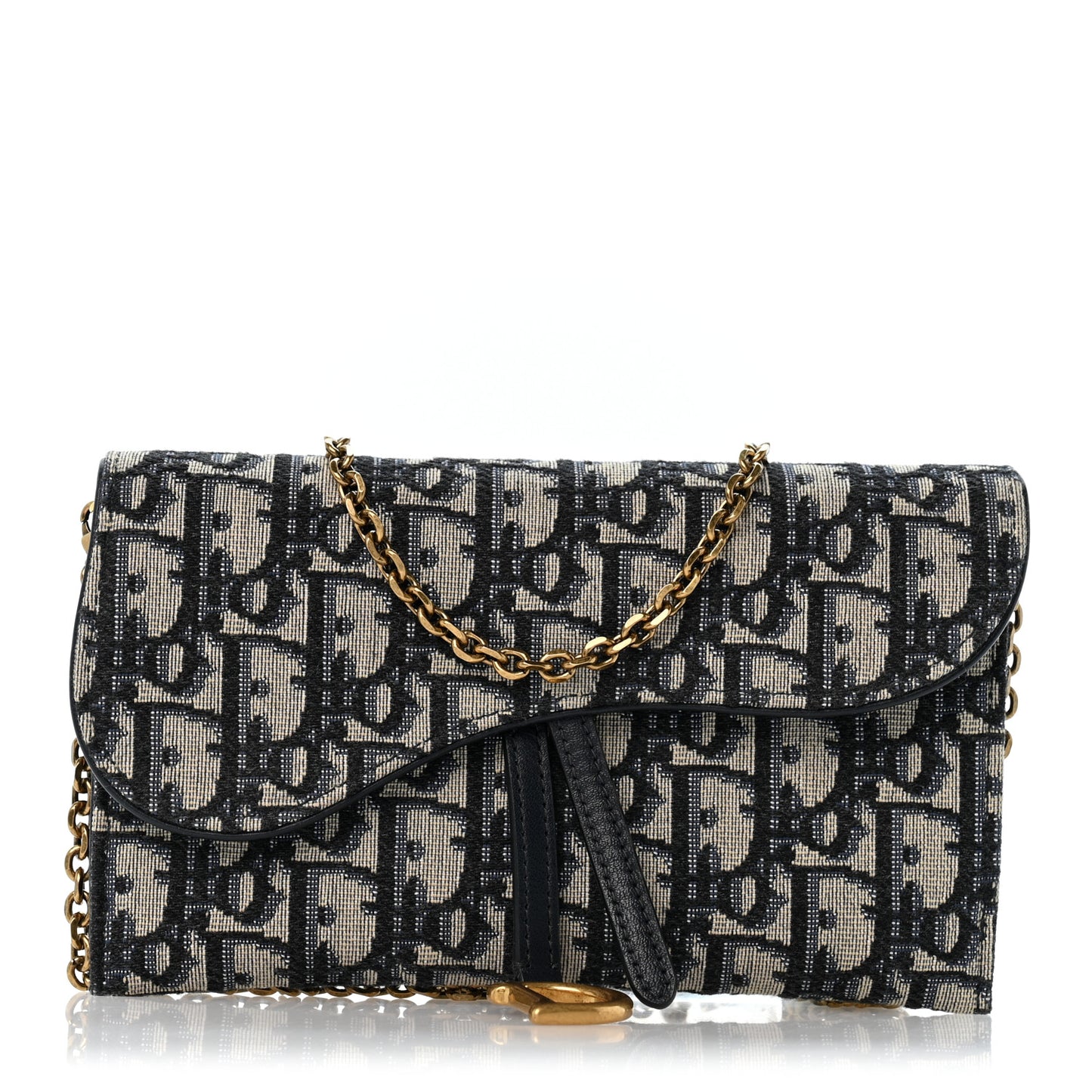 Oblique Small Saddle Chain Pouch Blue