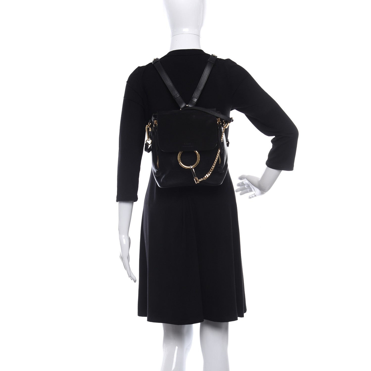 Chloe Suede Calfskin Small Faye Backpack Black 2 of 9