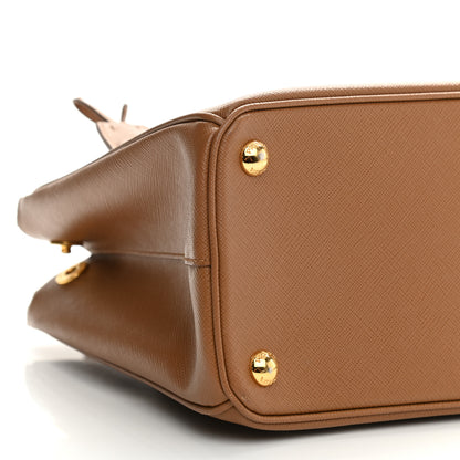 Prada Saffiano Small Galleria Double Zip Tote Caramel 8 of 10