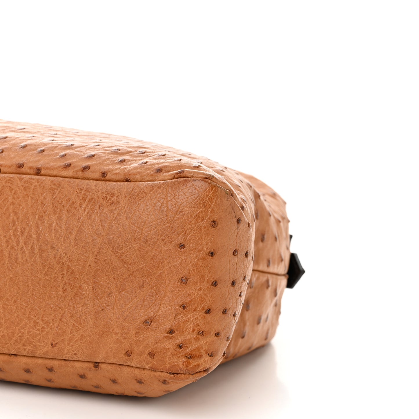Ostrich Medium Horsebit Chain Hobo Brown