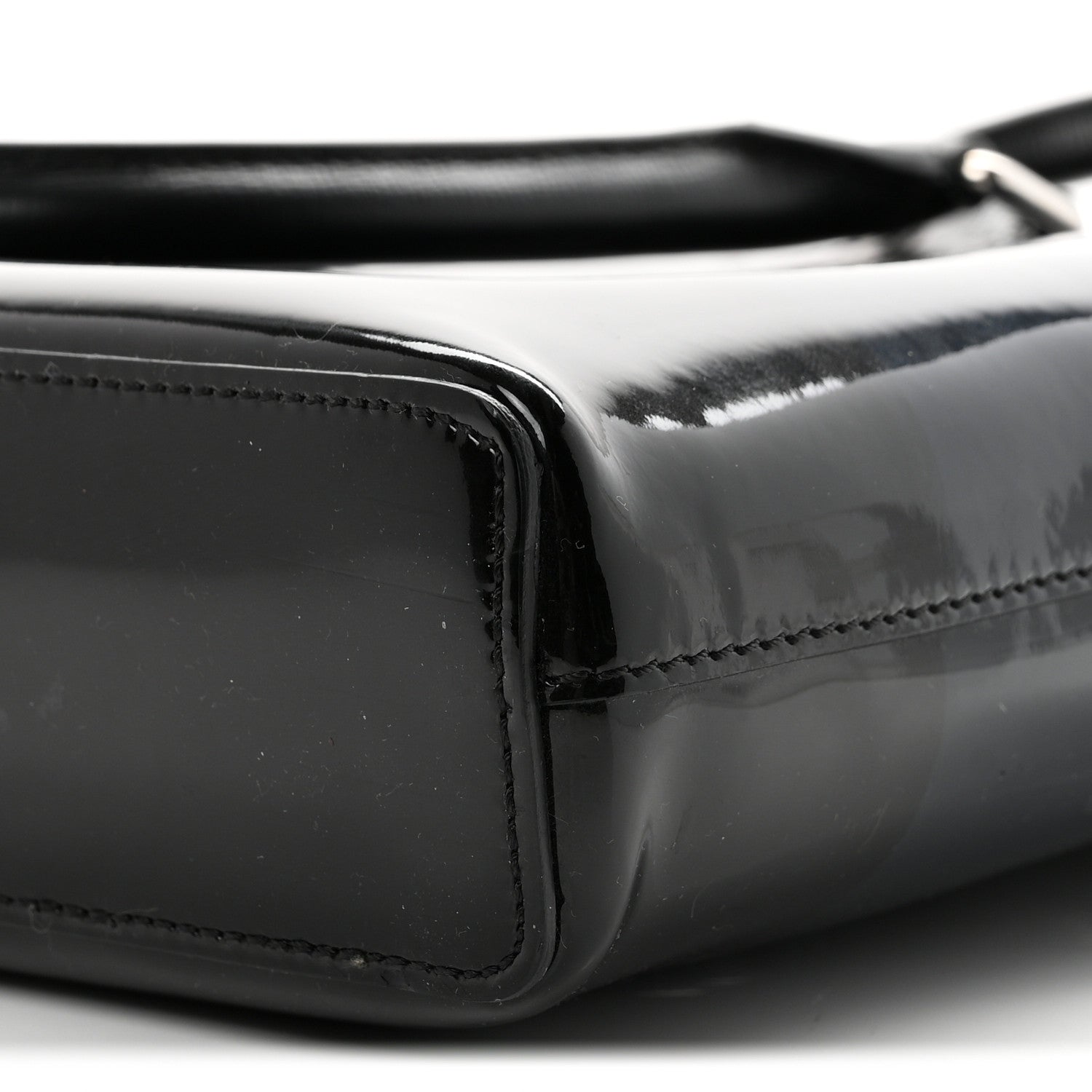 Burberry Patent Textured Calfskin Barrow Briefcase Black Blue 9 of 9