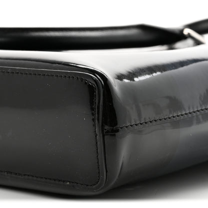Burberry Patent Textured Calfskin Barrow Briefcase Black Blue 9 of 9