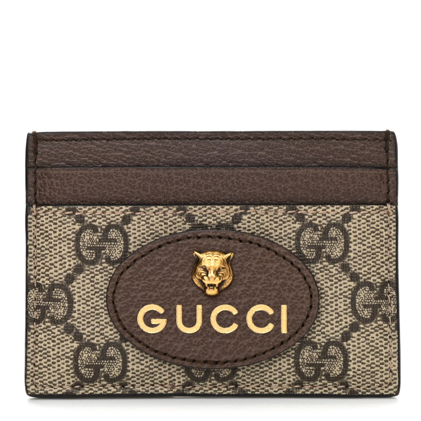 GG Supreme Monogram Neo Vintage Card Holder Beige Crop New Acero