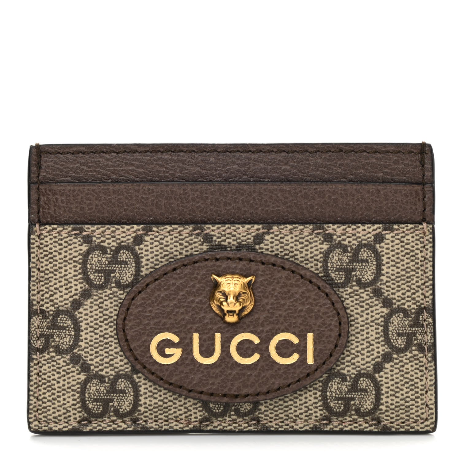 Gucci GG Supreme Monogram Neo Vintage Card Holder Beige Crop New Acero 1 of 6