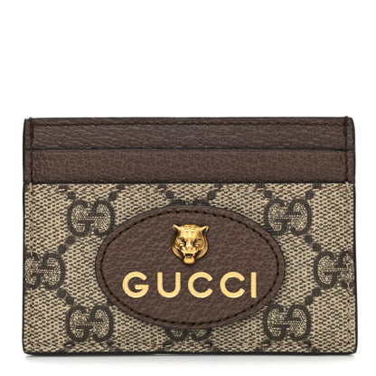 Gucci GG Supreme Monogram Neo Vintage Card Holder Beige Crop New Acero 1 of 6
