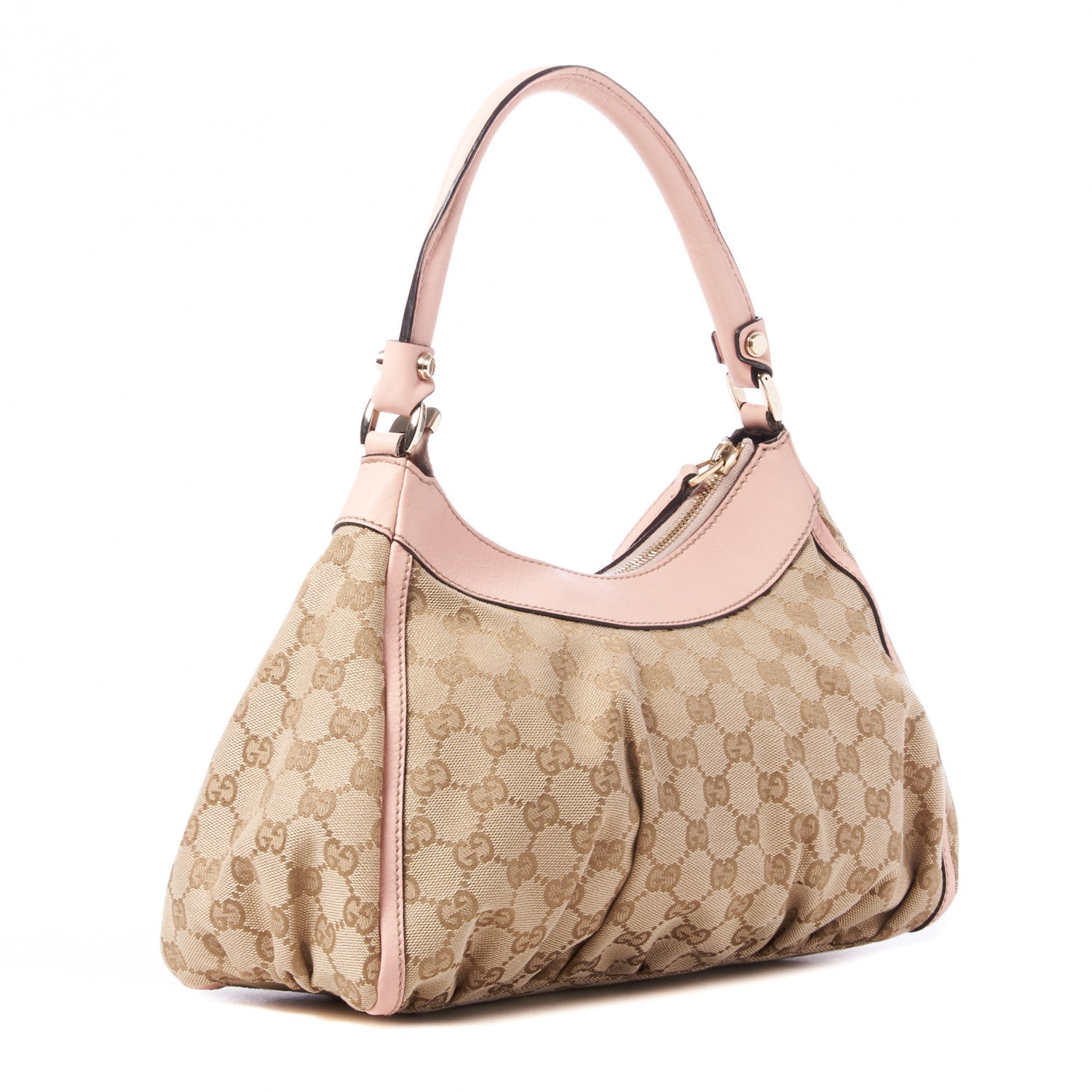 Gucci Monogram Medium D Gold Ring Hobo Pink 2 of 8
