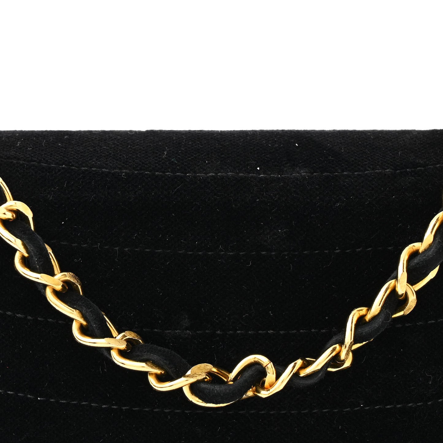 Velvet Horizontal Quilted Small Single Flap Black
