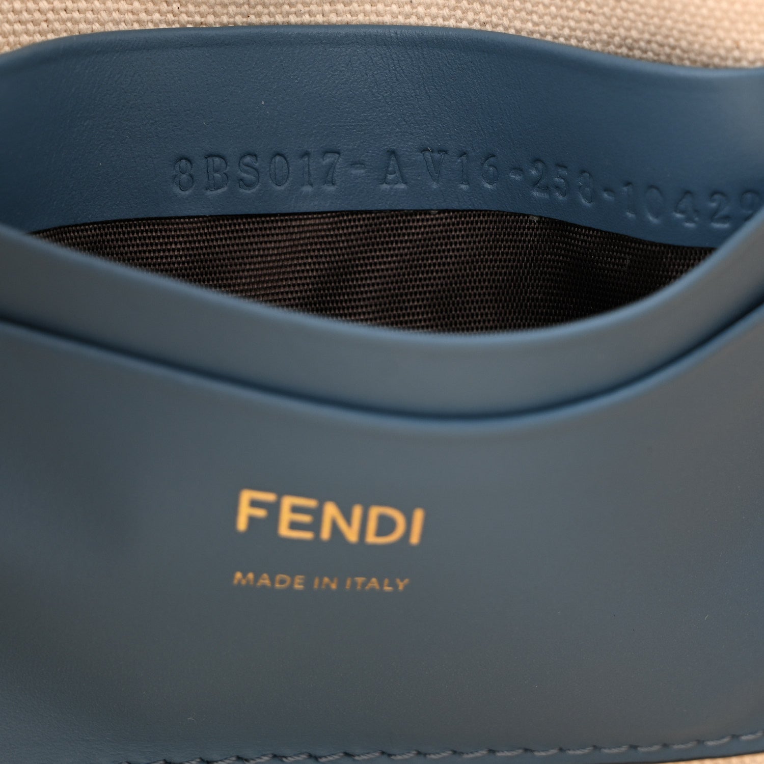Fendi Canvas Vitello King Seta FF Embroidered Mini Baguette Blue Multicolor 7 of 10