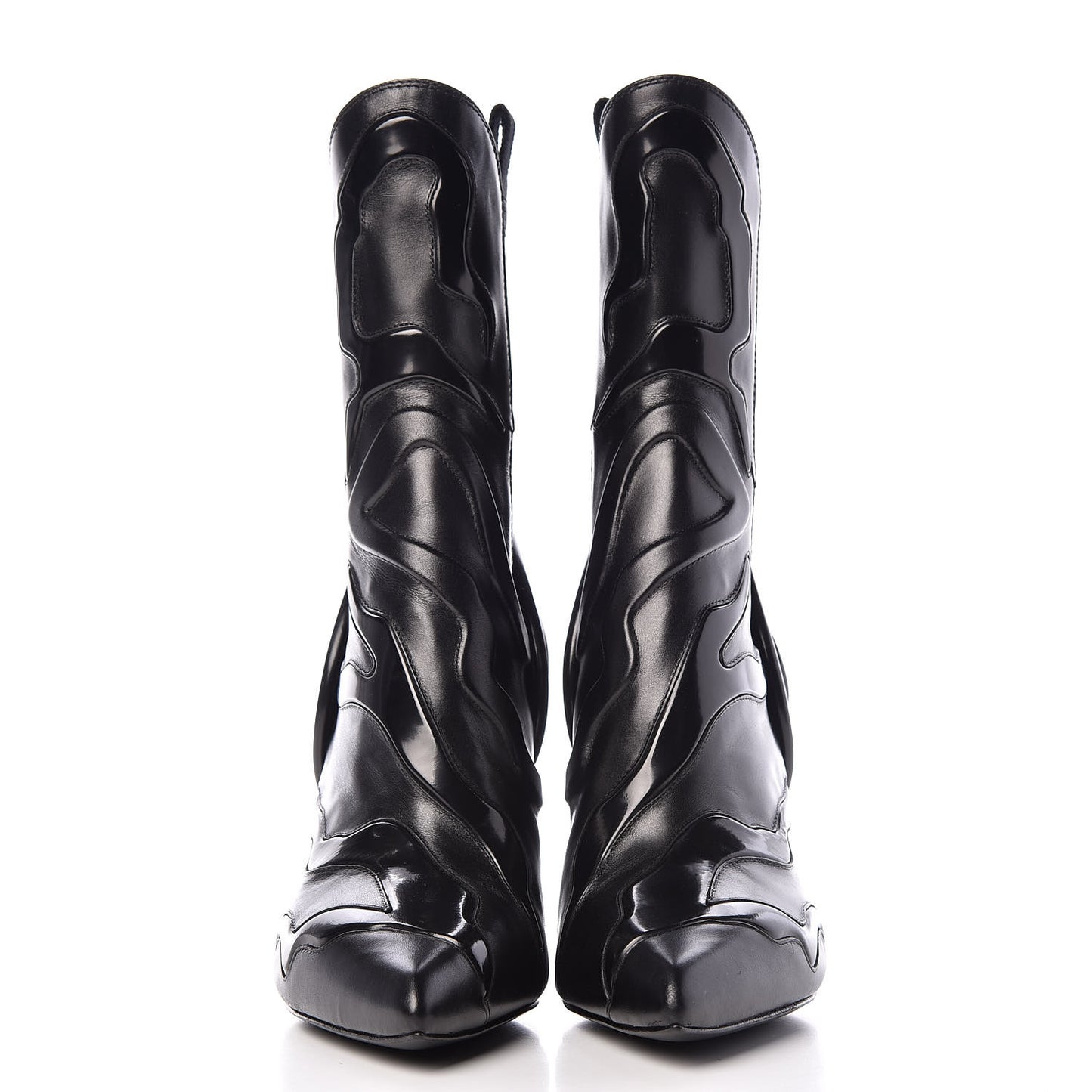 Patent Calfskin Monogram Fireball Ankle Boots 39 Black