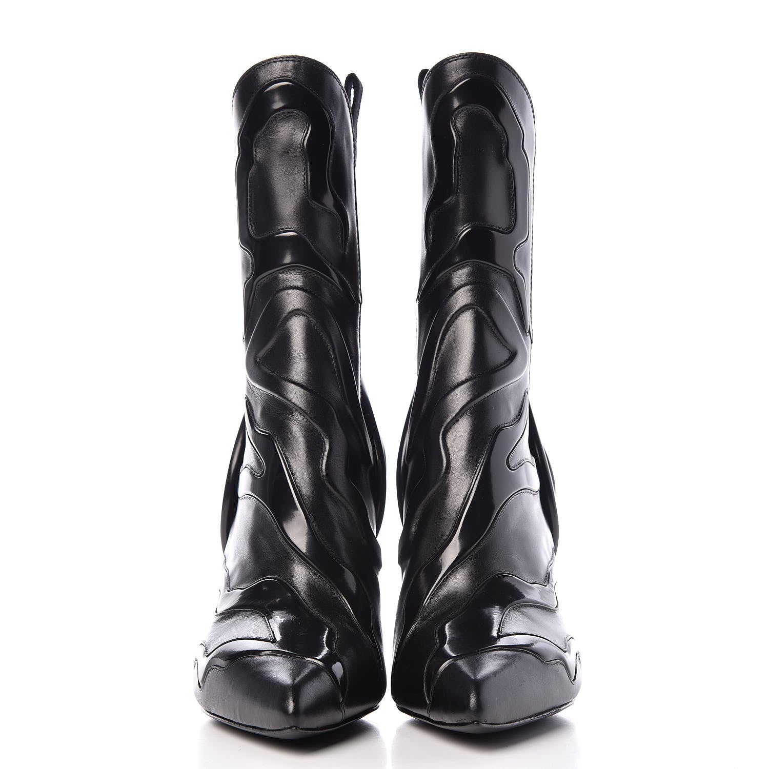Louis Vuitton Patent Calfskin Monogram Fireball Ankle Boots 39 Black 2 of 9