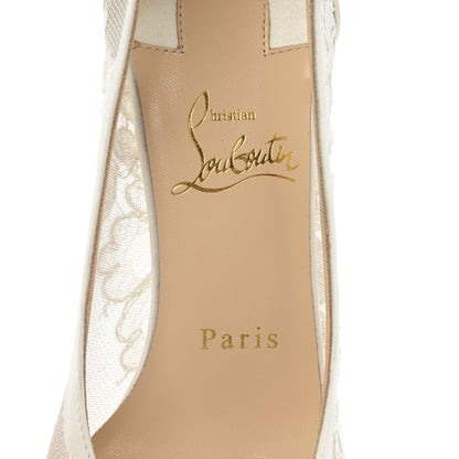 Christian Louboutin Lace Satin Neoalto 85 Pumps 37 Latte 8 of 10