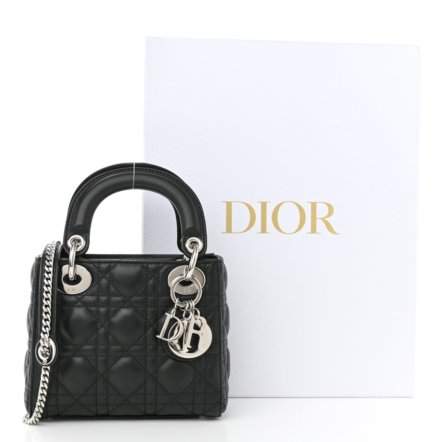 Christian Dior Lambskin Cannage Mini Lady Dior Black 11 of 11