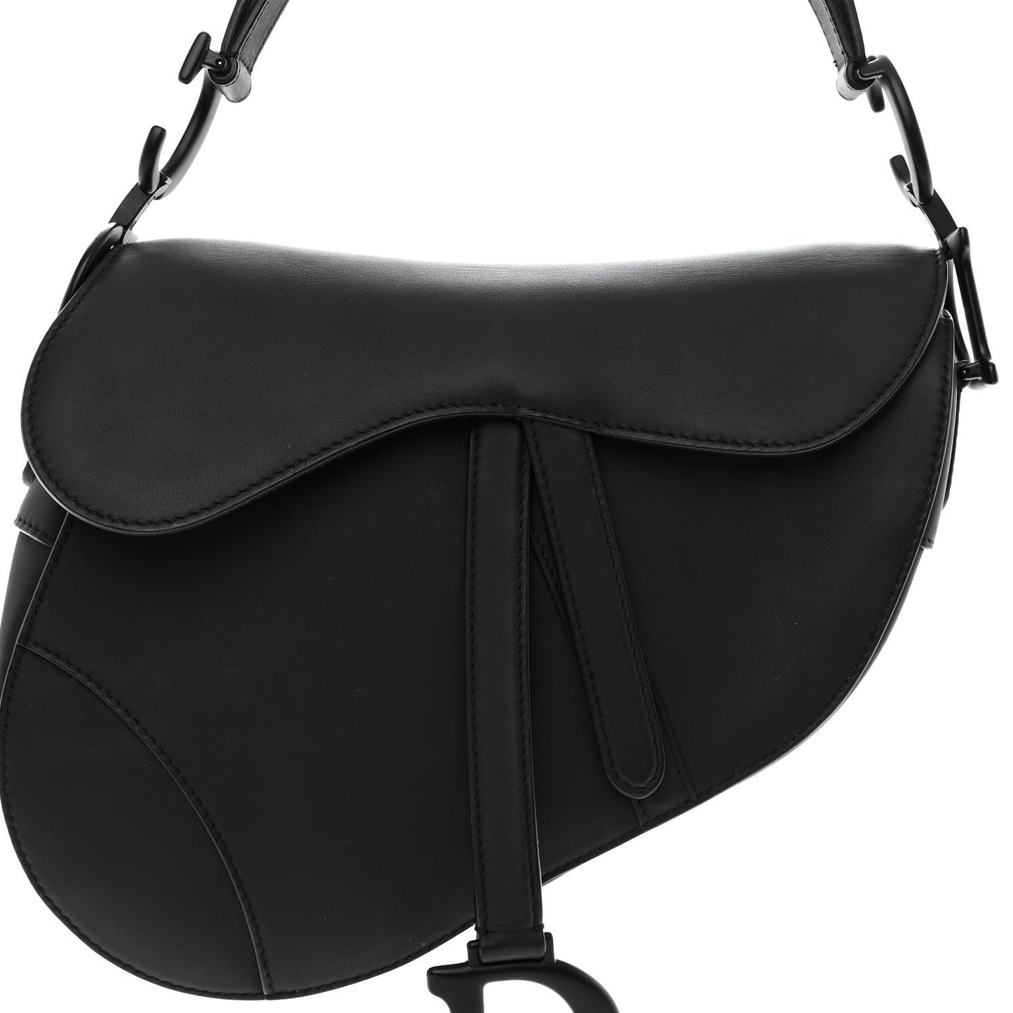 Ultra Matte Calfskin Saddle Bag Black