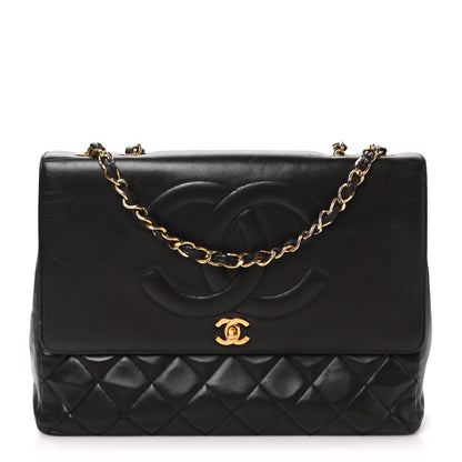 Chanel Lambskin Quilted CC Maxi Jumbo Single Flap Brown 1 of 16