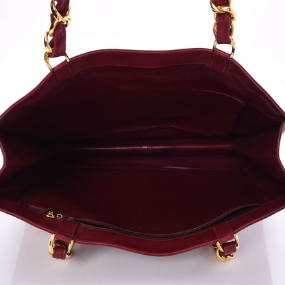 Chanel Lambskin CC Tote Dark Red 5 of 8