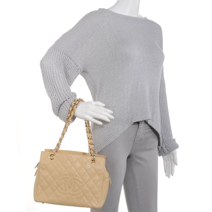 Chanel Caviar Quilted Petit Timeless Tote PTT Beige 2 of 8