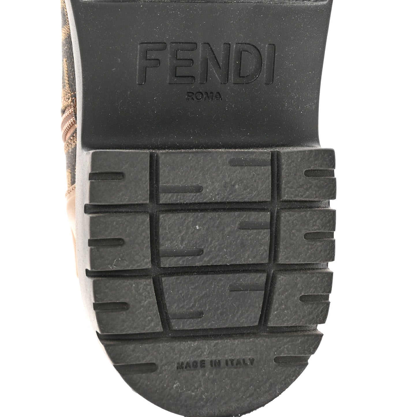 Fabric Jacquard Vitello FF Domino 50mm Biker Boots 41 Tobacco Black Sand