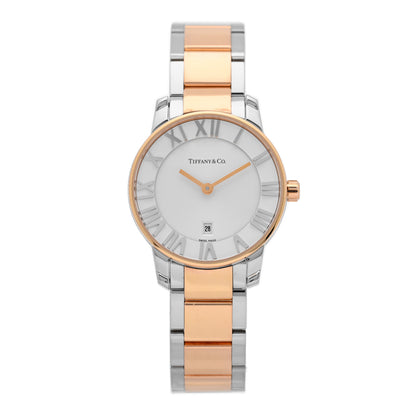 Tiffany Stainless Steel 18K Rose Gold 29mm Atlas 2-Hand Quartz Watch 1 of 4