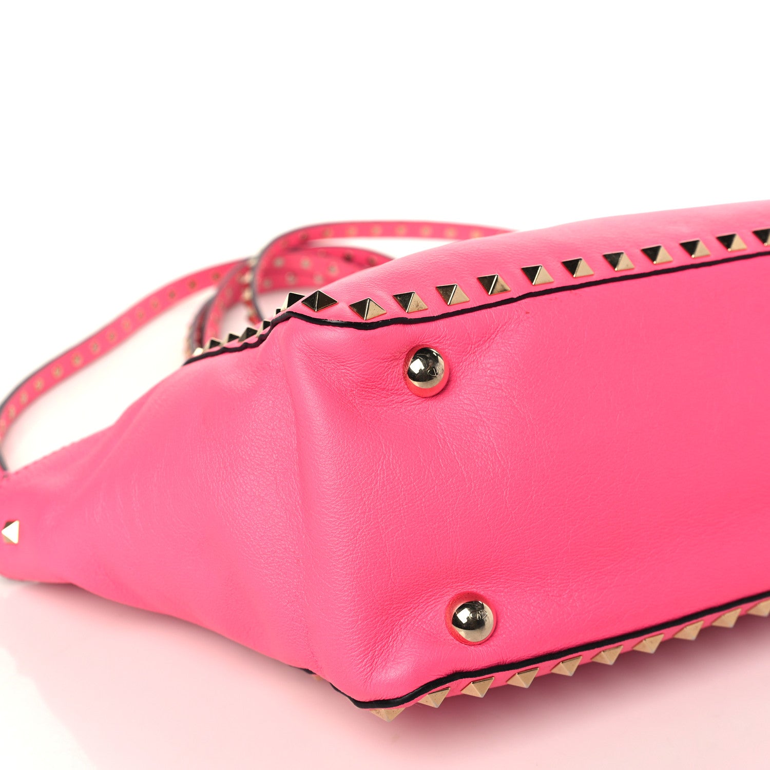 Valentino Garavani Vitello Small Rockstud Tote Fuxia Fluo 6 of 9