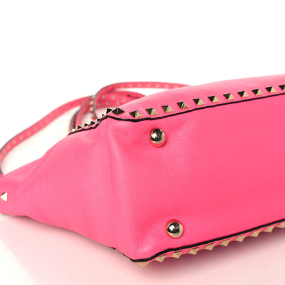 Valentino Garavani Vitello Small Rockstud Tote Fuxia Fluo 6 of 9
