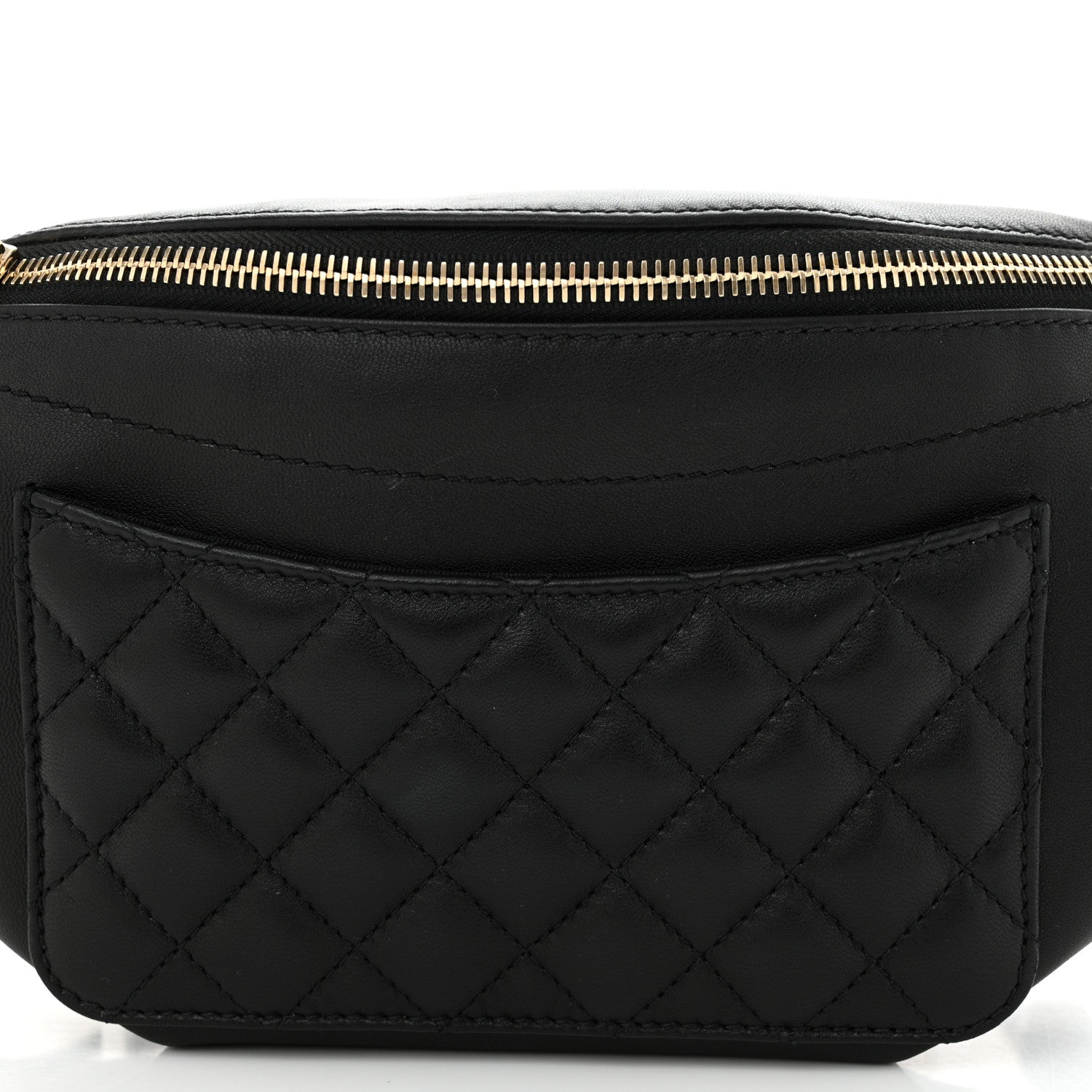 Chanel Lambskin Quilted Waist Bag Fanny Pack Black 8 of 11