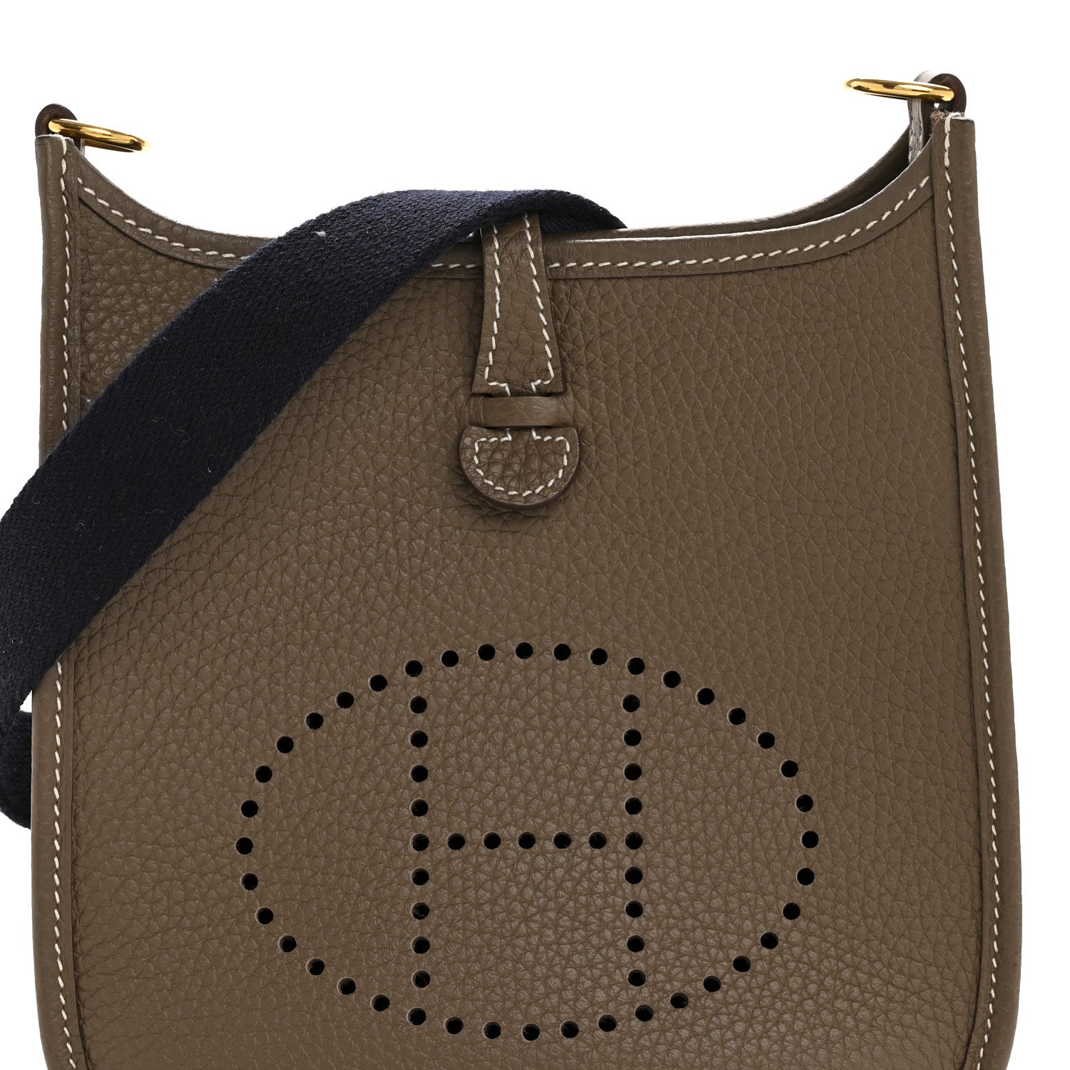 Hermes Taurillon Clemence Amazone Evelyne TPM Etoupe Bleu Indigo