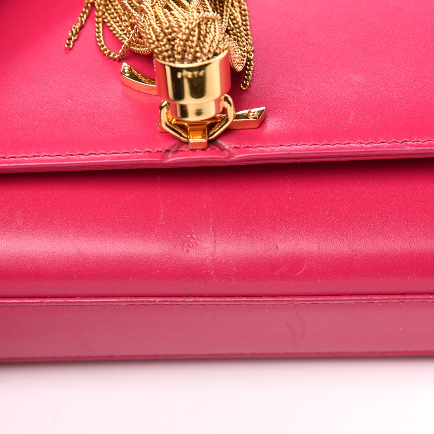 Saint Laurent Smooth Calfskin Medium Classic Monogram Kate Tassel Satchel Fuchsia 10 of 13