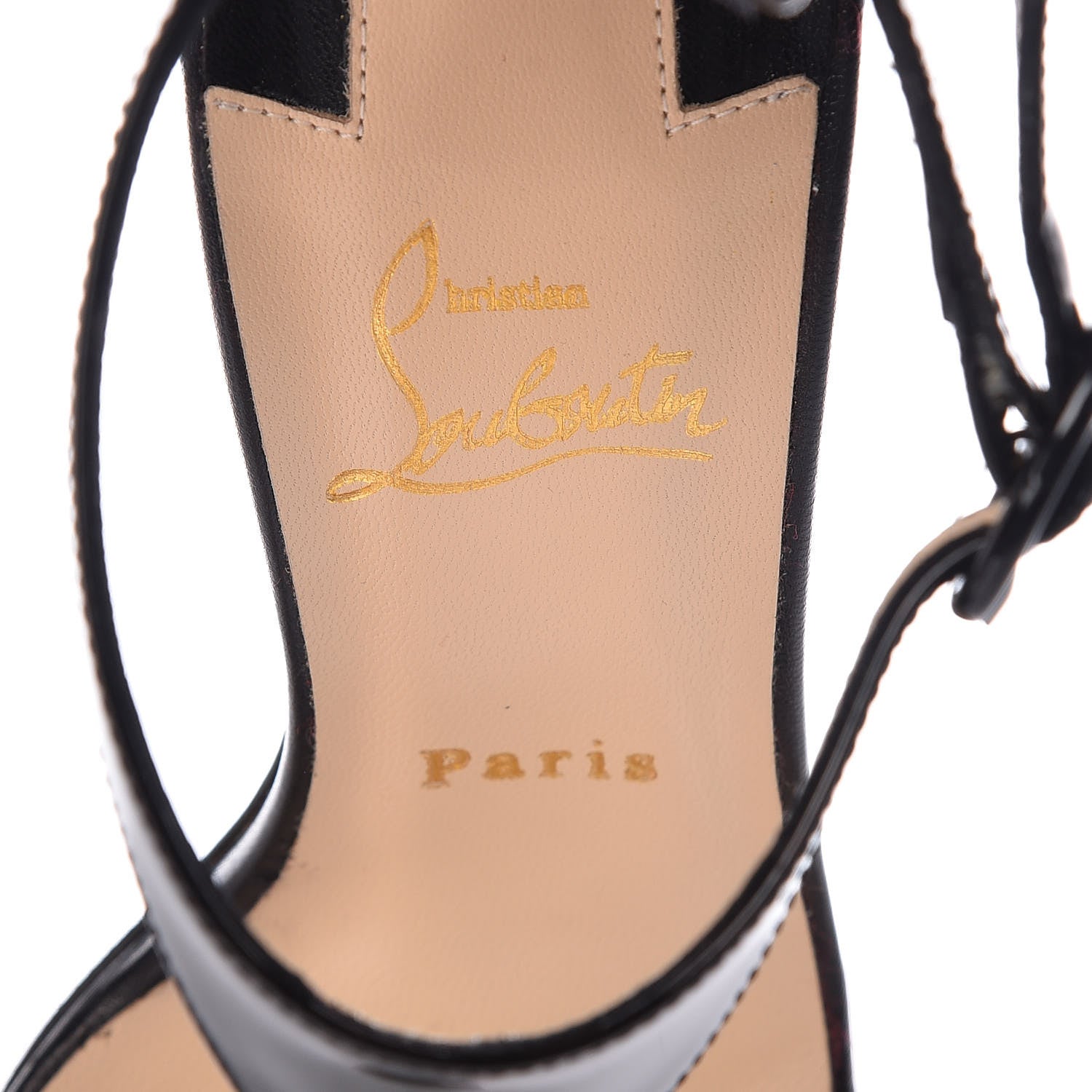 Christian Louboutin Specchio Patent Pony Athena Alta 100 T-Strap Sandals 37.5 Black 6 of 11