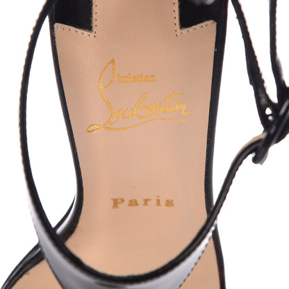 Christian Louboutin Specchio Patent Pony Athena Alta 100 T-Strap Sandals 37.5 Black 6 of 11