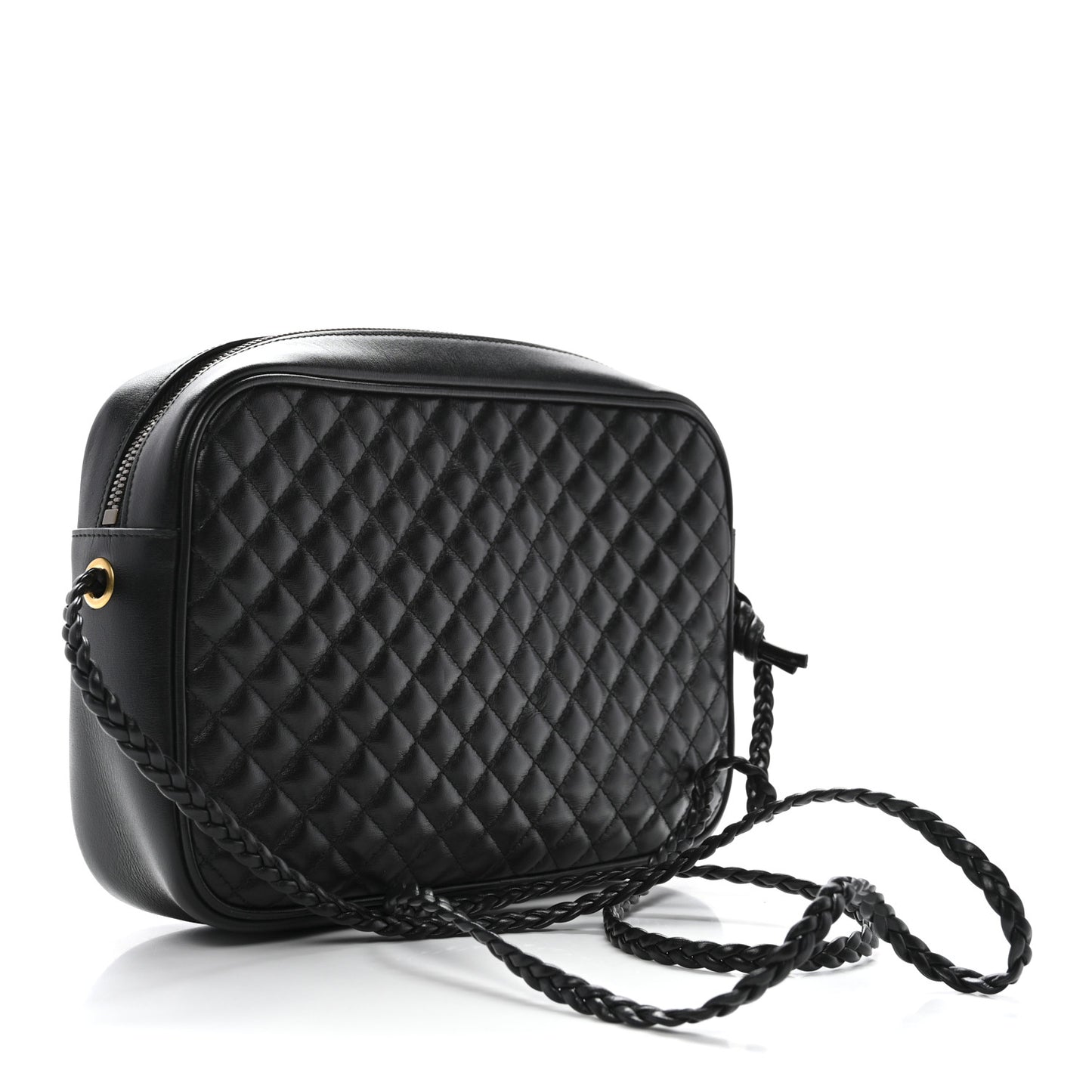 Calfskin Web Trapuntata Small GG Shoulder Bag Black