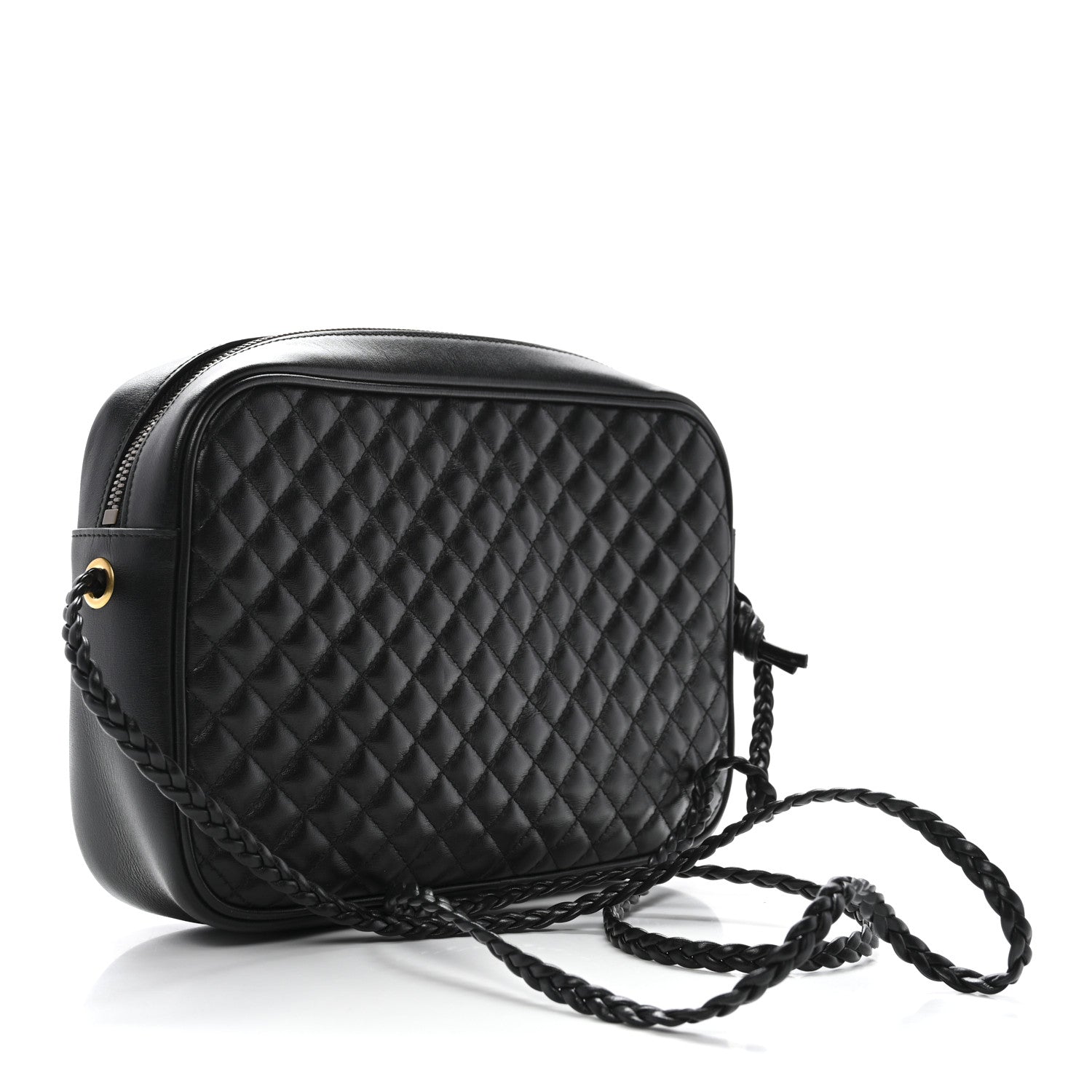 Gucci Calfskin Web Trapuntata Small GG Shoulder Bag Black 3 of 10
