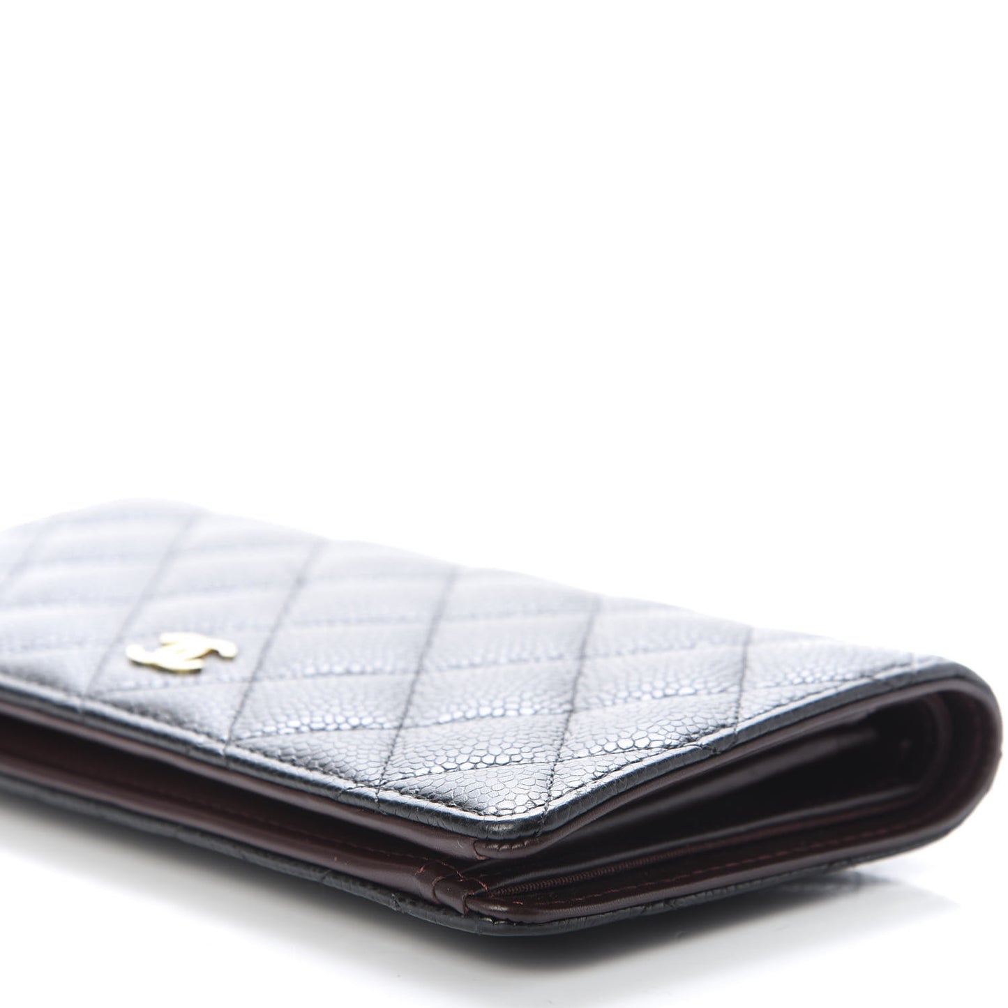 Caviar Quilted Yen Wallet Black