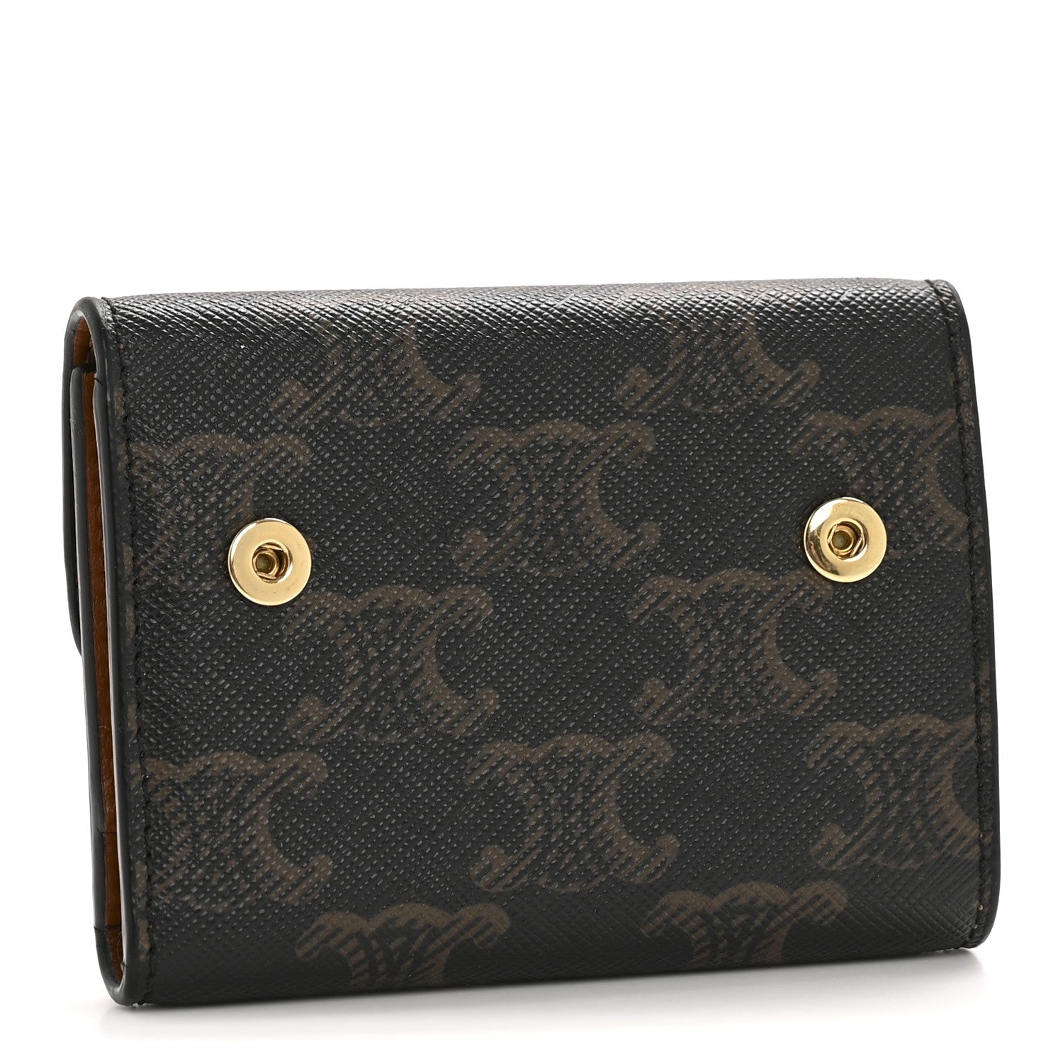 Celine Canvas Triomphe Compact Triomphe Wallet With Coin Purse Tan 4 of 11