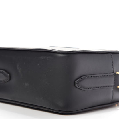 Fendi Glazed Fabric Vitello Century FF 1974 Stamp Patch Camera Case Mogano Panna Black 7 of 9
