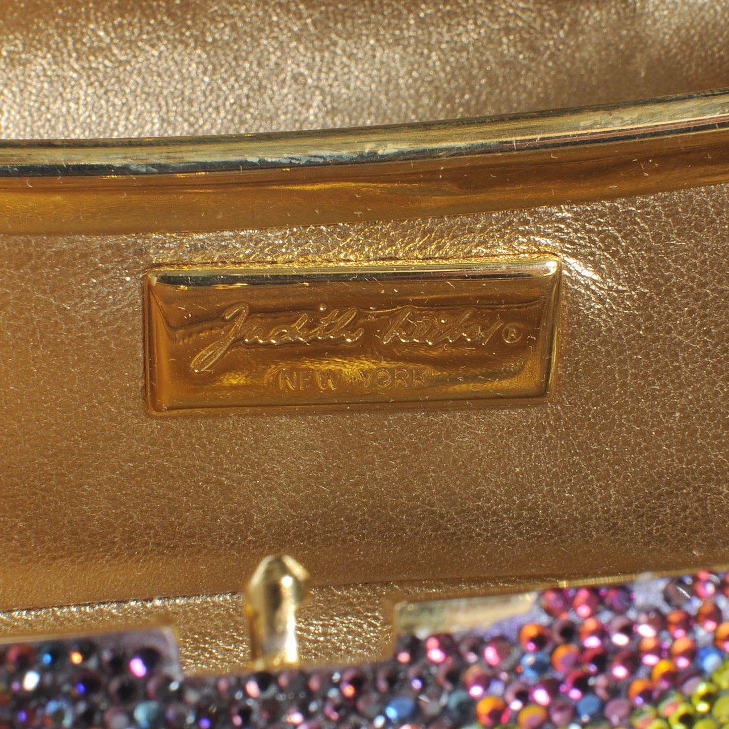 Crystal Eggplant Minaudiere Clutch