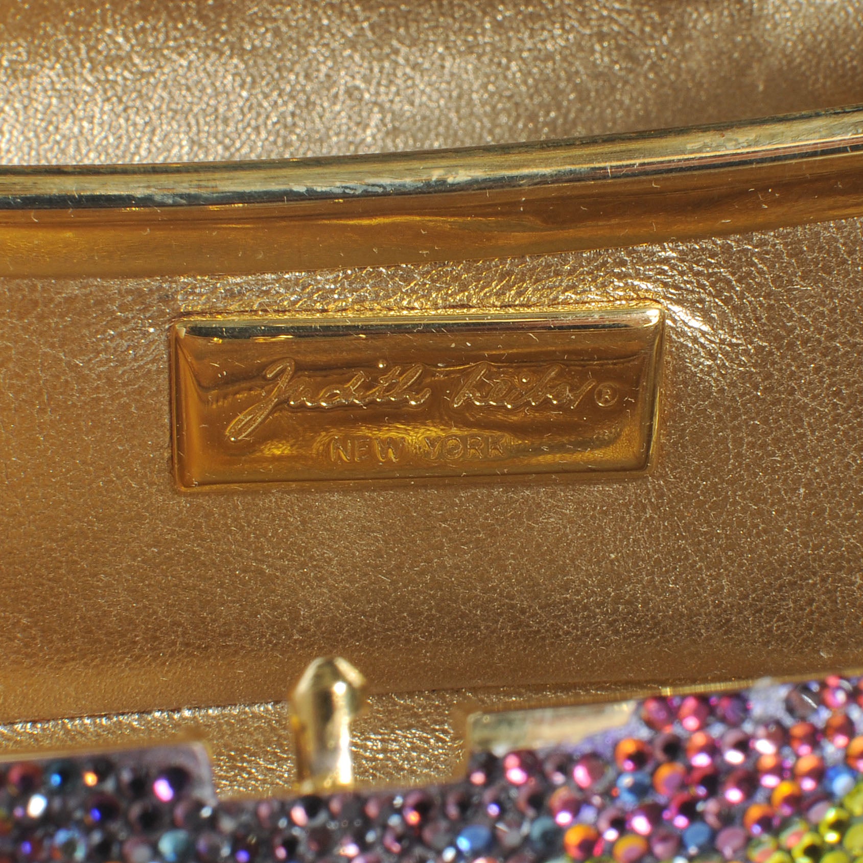 Judith Leiber Crystal Eggplant Minaudiere Clutch 6 of 7