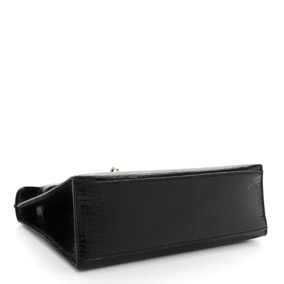 Hermes Lizard Kelly Pochette Clutch Black 4 of 11
